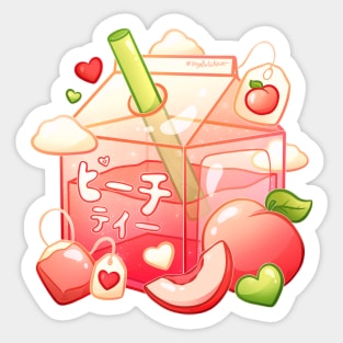 Aesthetic Sweet Peach Tea Carton Sticker